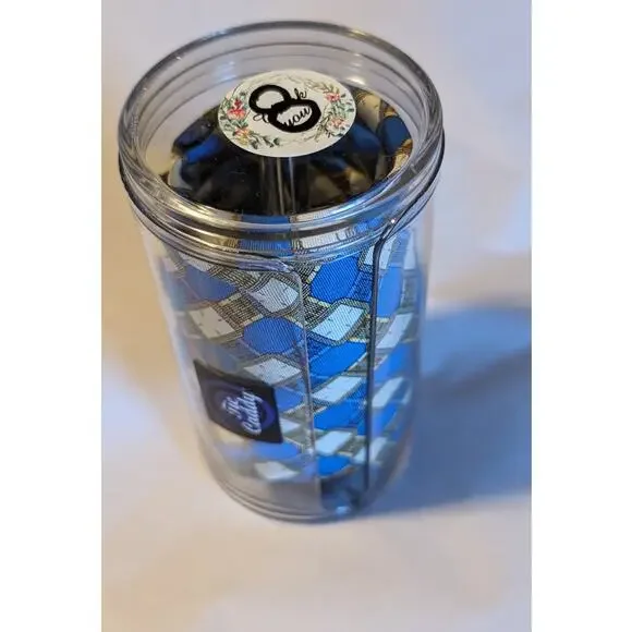 Piaget Silk Vintage 100% Silk Blue Gold Geometric Design Neck Tie - Picture 12 of 16